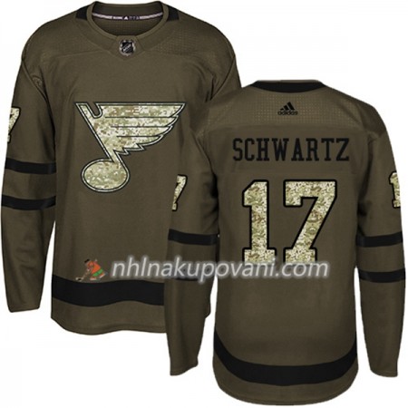 St. Louis Blues Dresy Jaden Schwartz 17 Adidas 2017-2018 Camo Zelená Authentic - Pánské